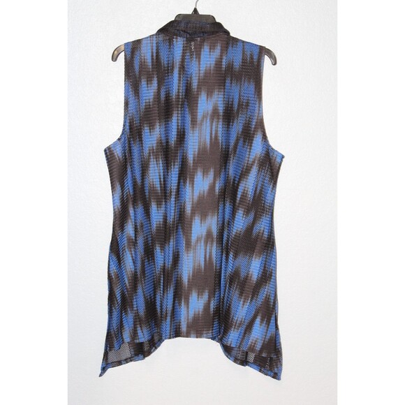 Damee Inc Sleeveless Button Vest Tunic Size XL Printed Collared Art to Wear - Picture 2 of 5